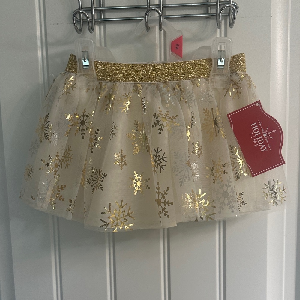 Gold Snowflake Tutu Skirt 18 Months